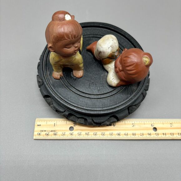 Vintage Seto Craft Stoneware Figurines Japanese Pottery Redware Terracotta Girls - Picture 10 of 10